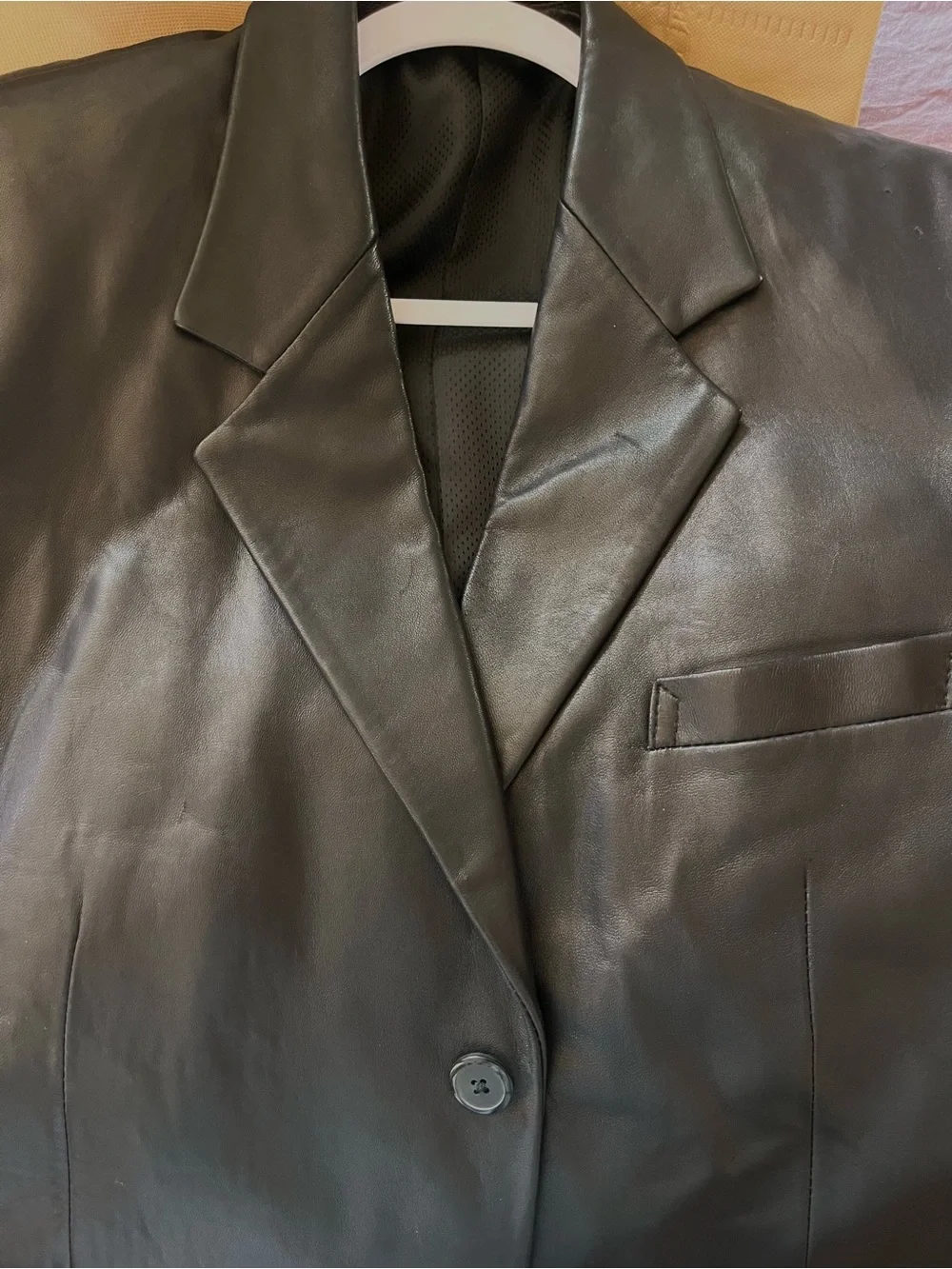 Rosleen Genuine Leather Black Blazer Jacket